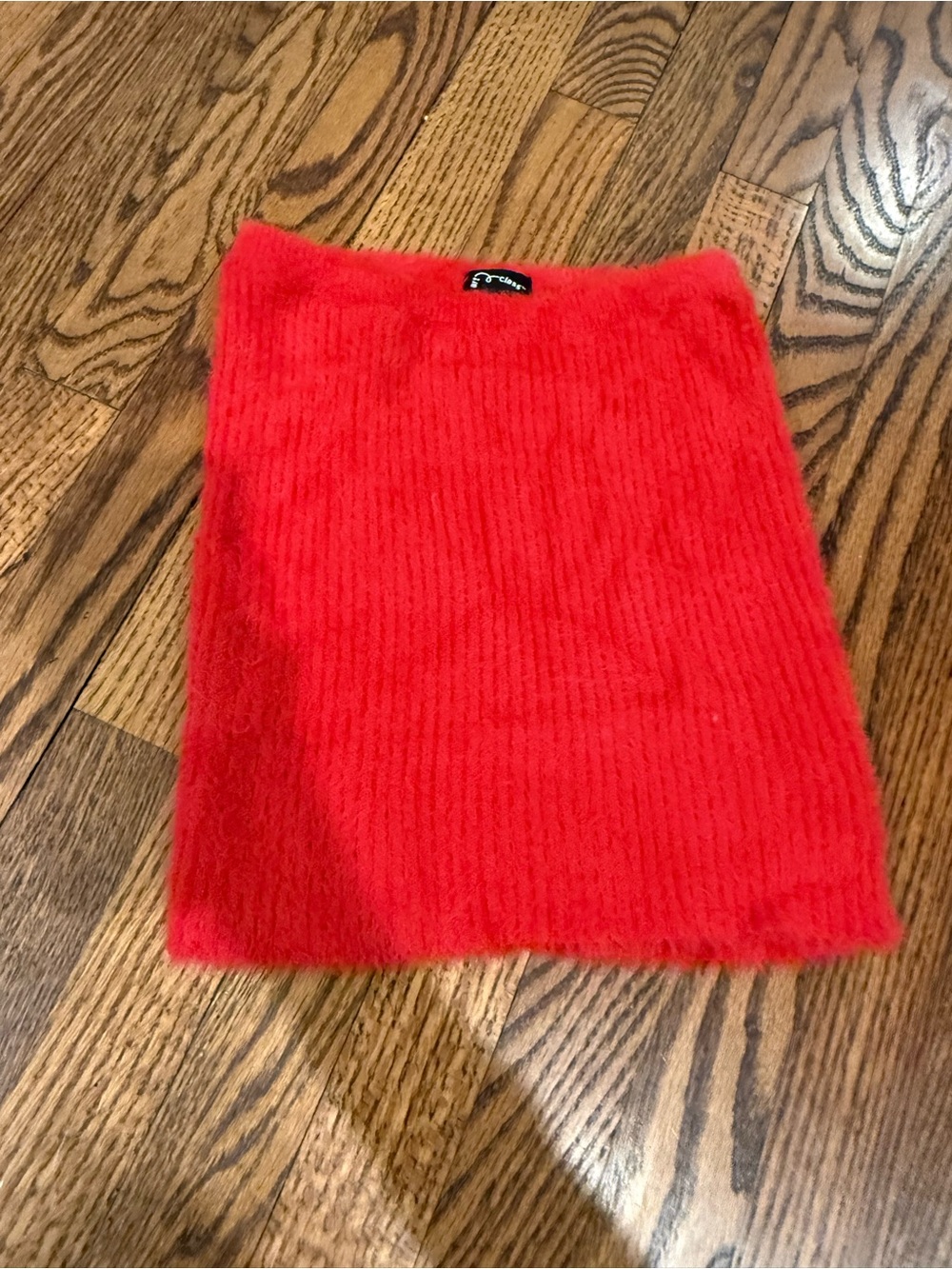 art class Bright Red Fuzzy Knit Skirt